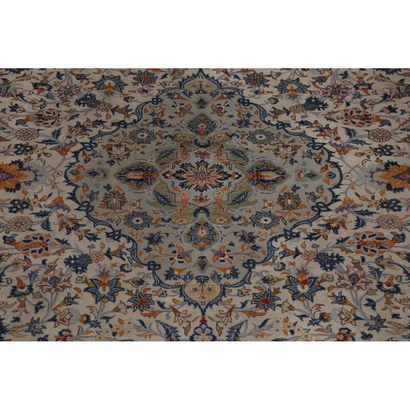Kashan Persian Traditional Floral Area Rug Hand-knotted Wool Carpet - 9'8" x 12'8"