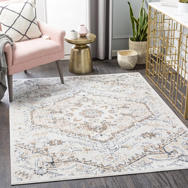 Livabliss St Tropez Updated Traditional Diamond Area Rug - 7'10" x 9'6" - Tan