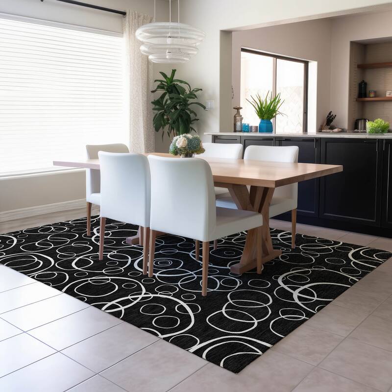 Machine Washable Indoor/ Outdoor Contemporary Nexus Chantille Rug