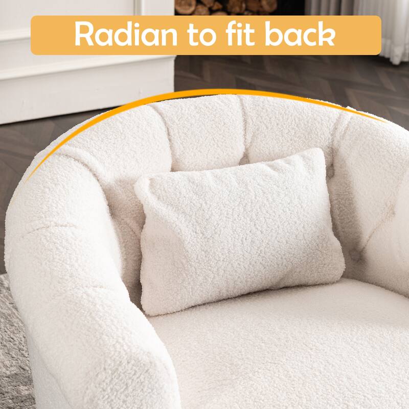 Modern Luxury Velvet Swivel Chair with Ottoman for Bedroom