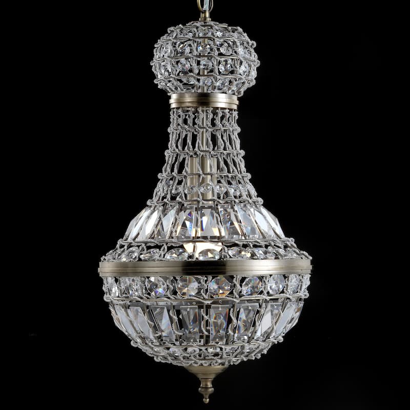 Tribeca 10" Crystal/Metal Empire LED Pendant, by JONATHAN Y