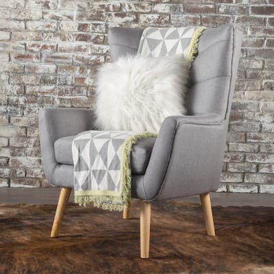Grey 32.5" High Back Wingback Chair