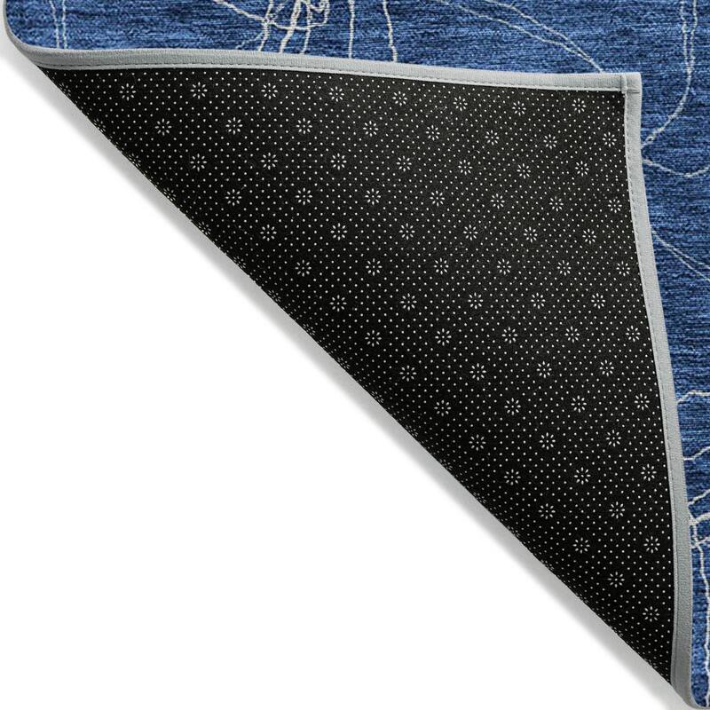 Machine Washable Indoor/ Outdoor Abstract Contemporary Chantille Rug