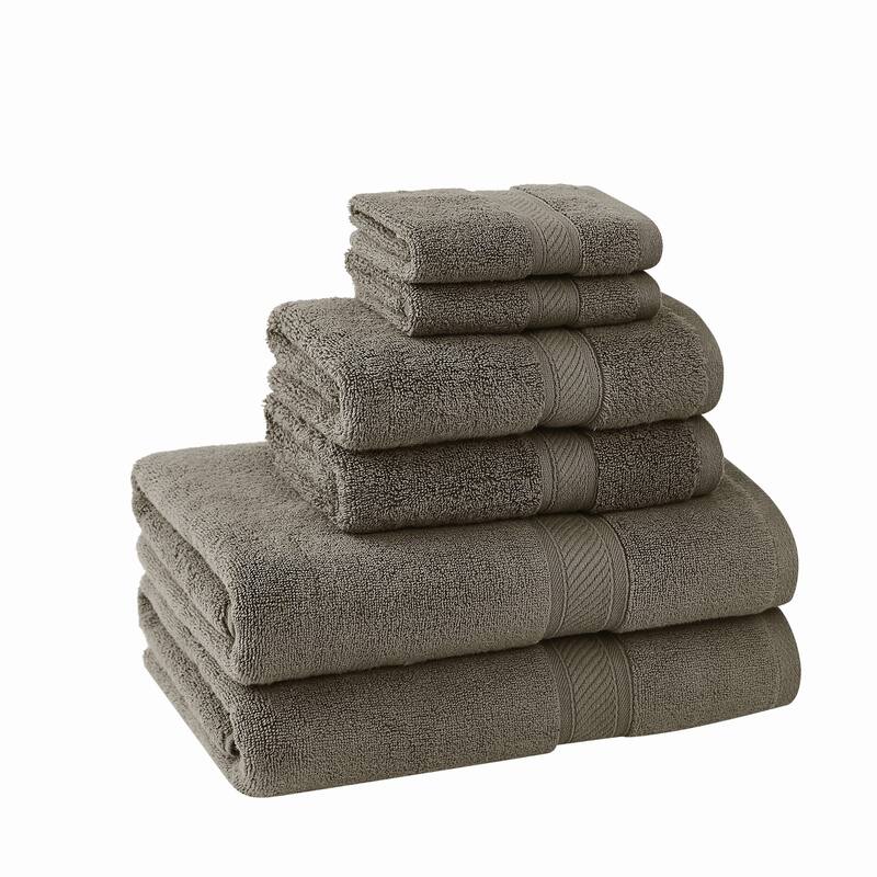 Royal Velvet Regal Plush Towel Collection - 6 Piece Towel Set - Dark Grey