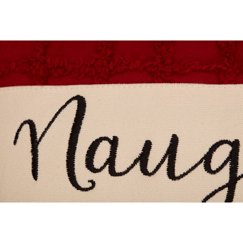 Chenille Christmas Naughty and Nice Pillow 7x13