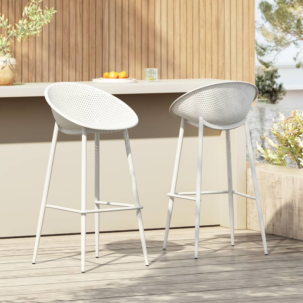 Gable Outdoor/Indoor Modern 26-inch Height Barstools (Set of 2) by Christopher Knight Home