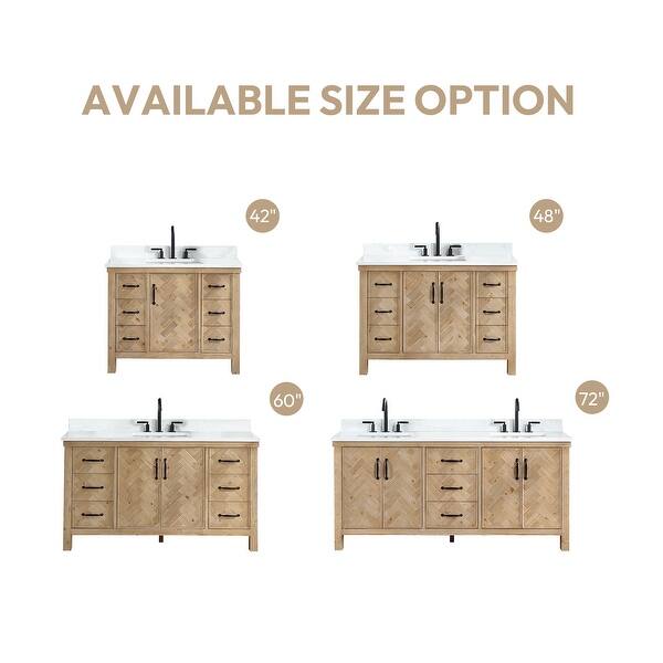 dimension image slide 2 of 10, Javier Bath Vanity with Composite Stone Top without Mirror