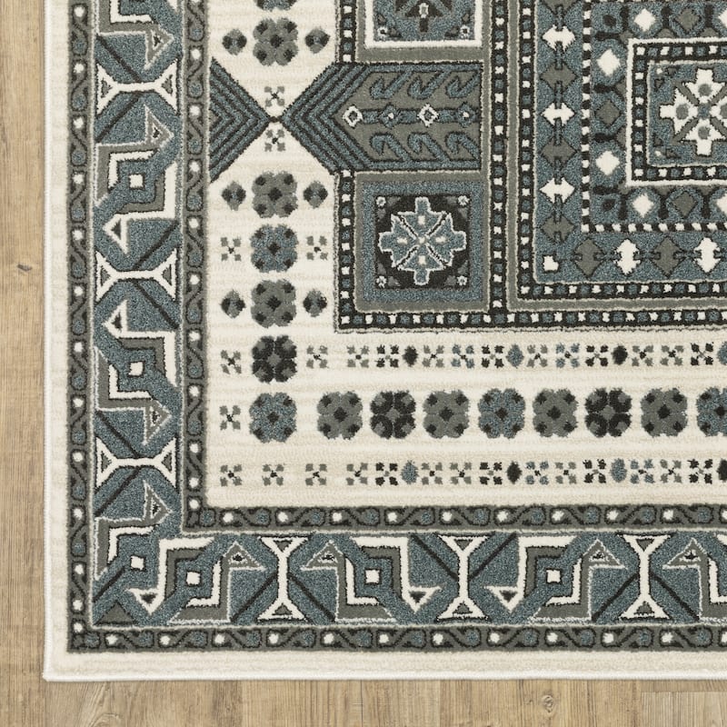 Style Haven Ripley Moroccan Grey/ Blue Mixed Pile Area Rug