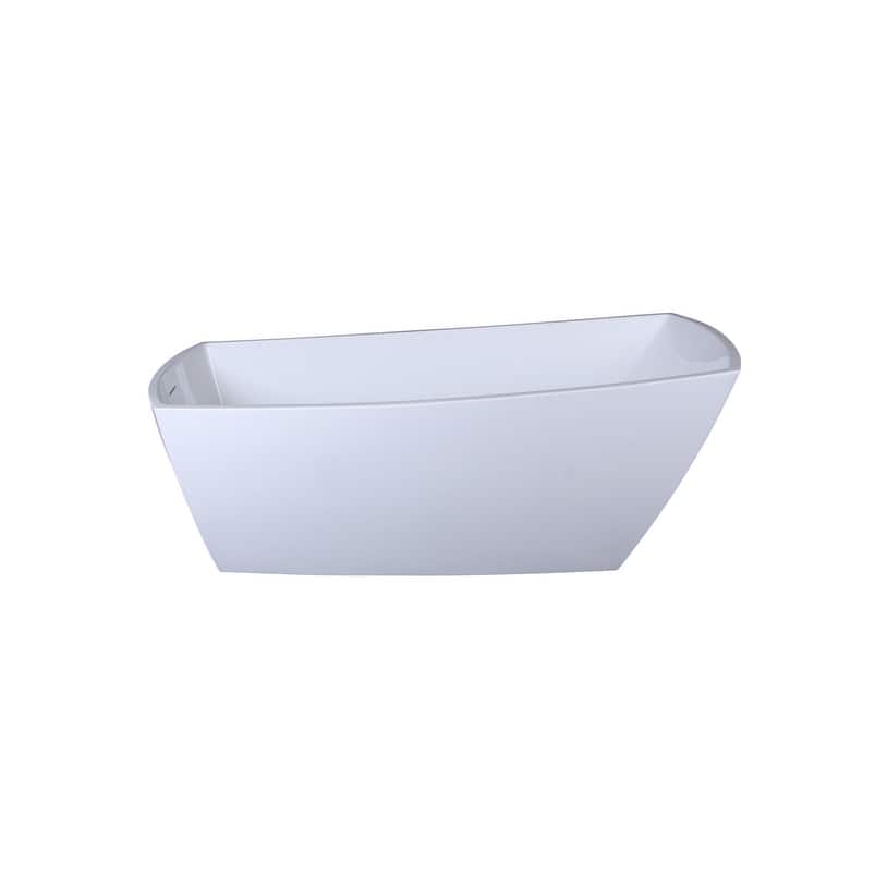 Peter Soaking Single Slipper Rectangular Bathtub in Glossy White