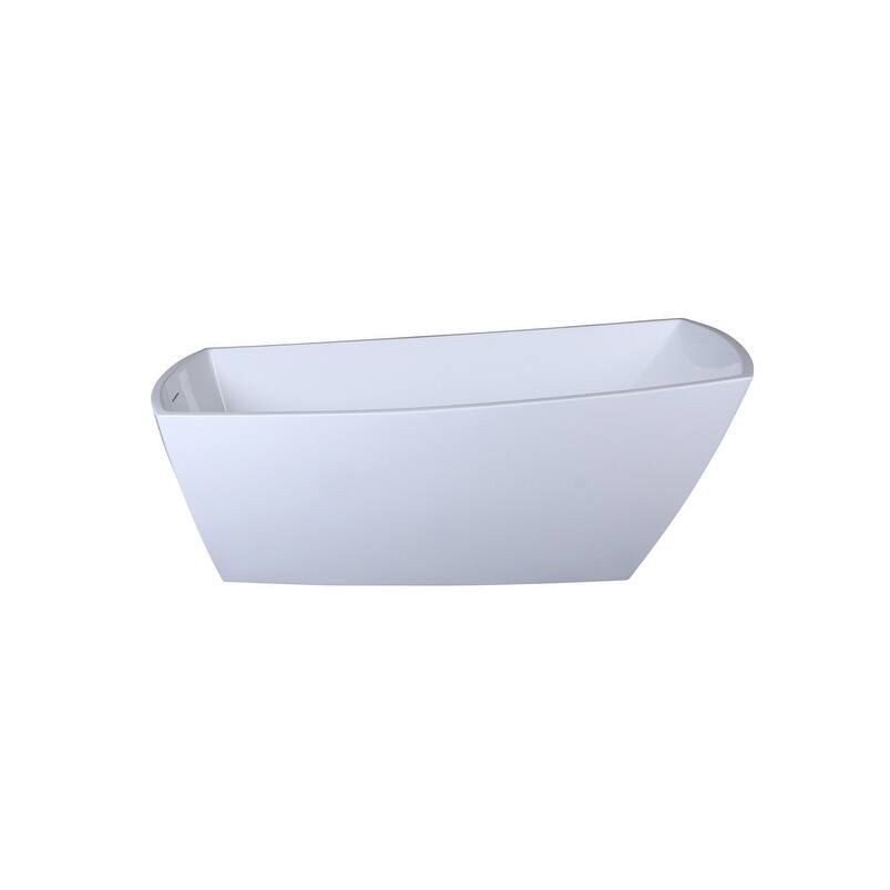 Peter Soaking Single Slipper Rectangular Bathtub in Glossy White