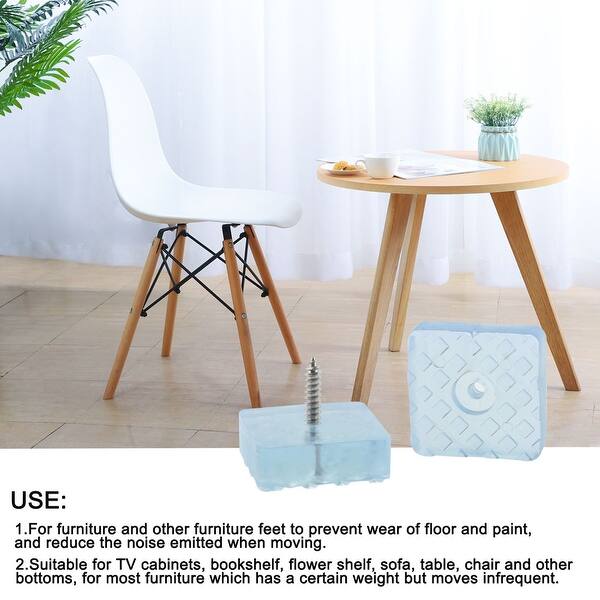 Shop 12pcs Square Rubber Feet With Screws Non Slip Chair Leg Floor