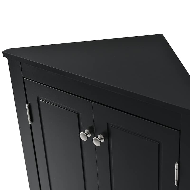 Roomfitters Triangle Bathroom Storage Cabinet with Adjustable Shelves Freestanding Floor Unit for Home or Kitchen