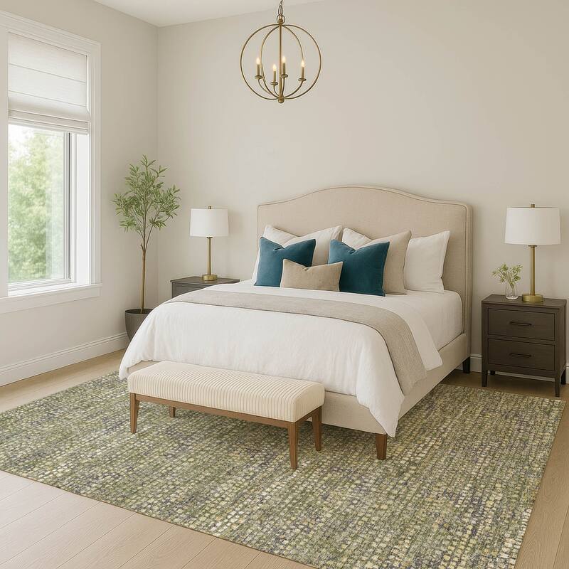 Machine Washable Indoor/ Outdoor Casual Kersey Chantille Rug