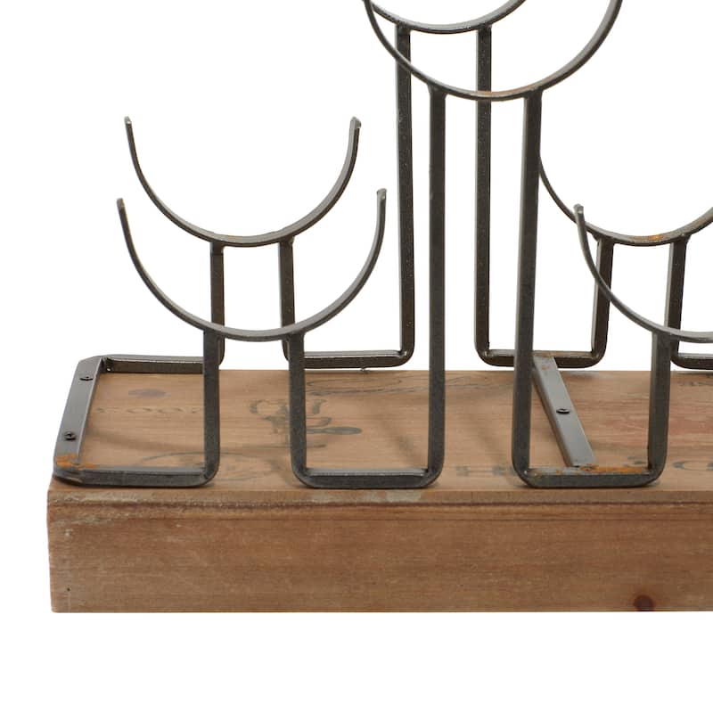 Brown Iron Industrial Wine Rack 10 x 26 x 7 - 26 x 7 x 10
