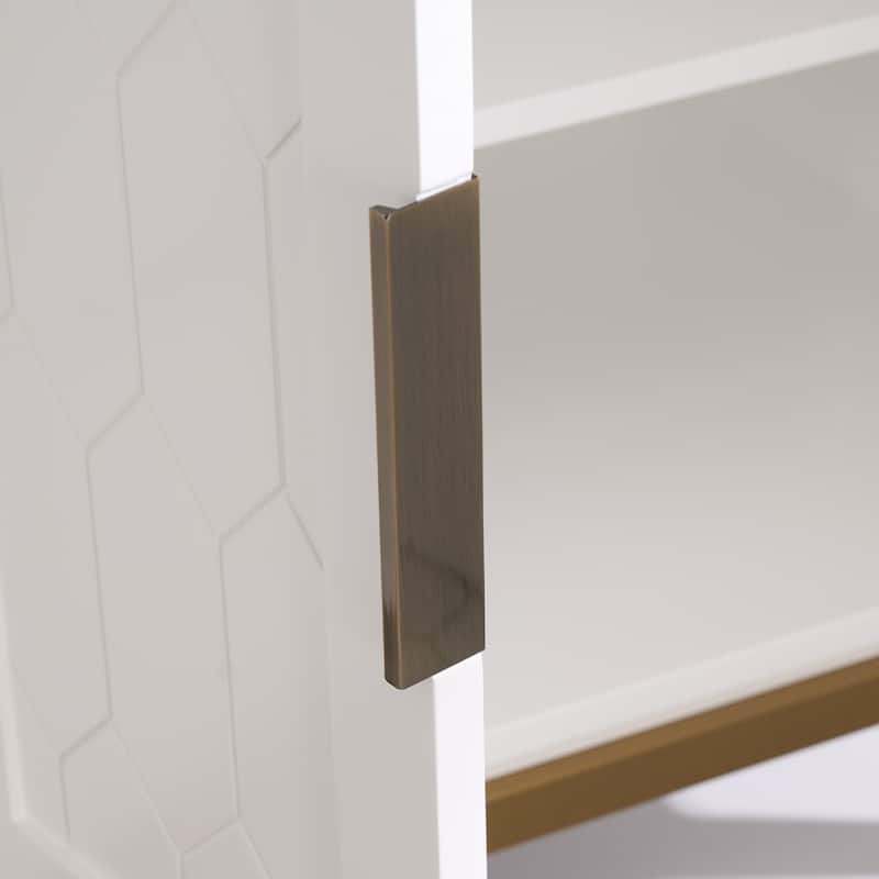 35''H Solid Wood Bath Vanity with Stain-resistant Carrera White Quartz Top and Sink