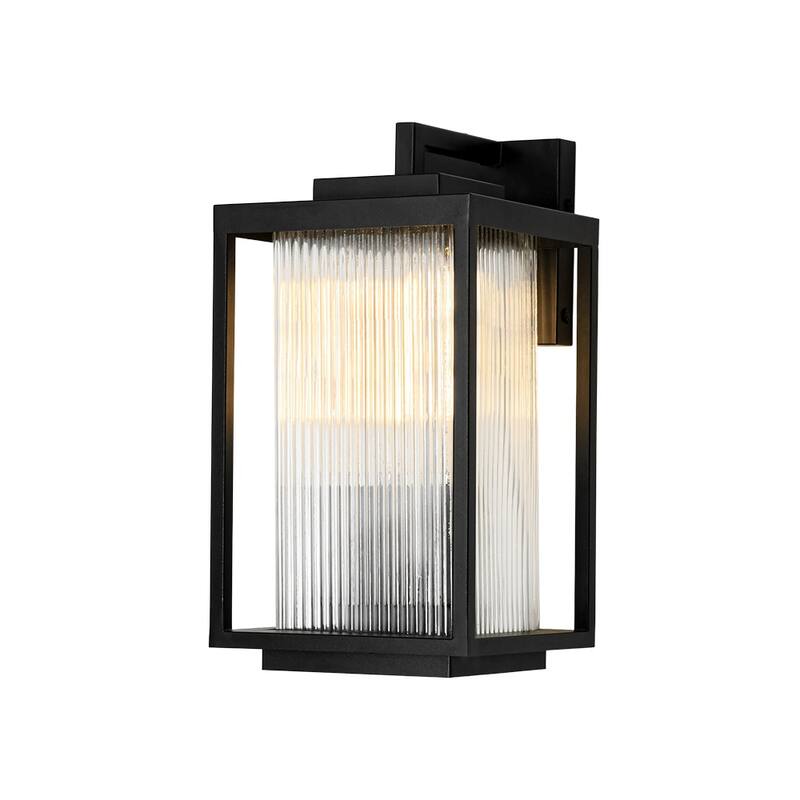 Modern 1-Light Outdoor Lantern Wall Sconce Porch Light - Black-7.9 Inches
