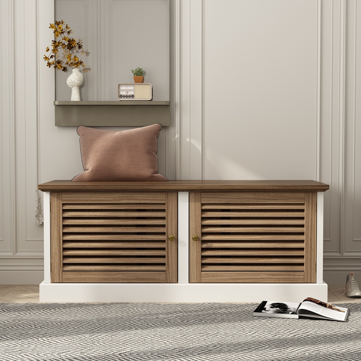 Glam storage shop bench