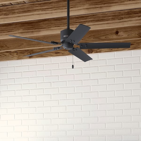 slide 2 of 13, Hunter 52" Windbound Outdoor Ceiling Fan with Pull Chain - Damp Rated! Matte Black