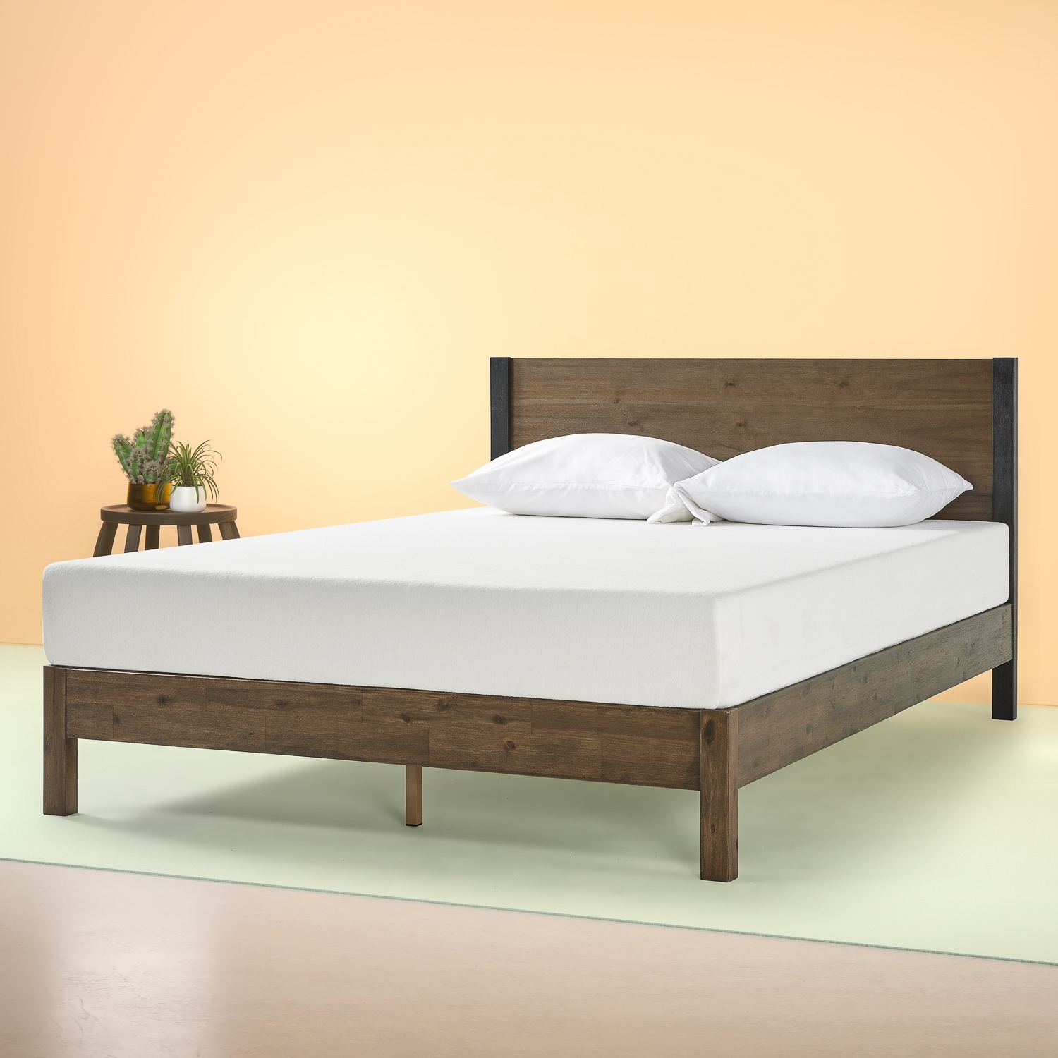 Priage by Zinus 12 Inch Wood Platform Bed with Headboard On Sale