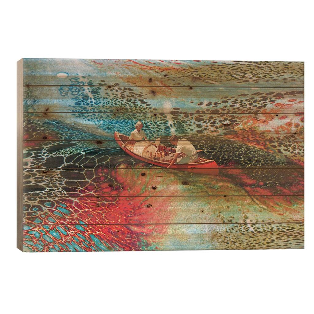 Psychedelic Voyage Print On Wood by Andreas Lie - Multi-Color