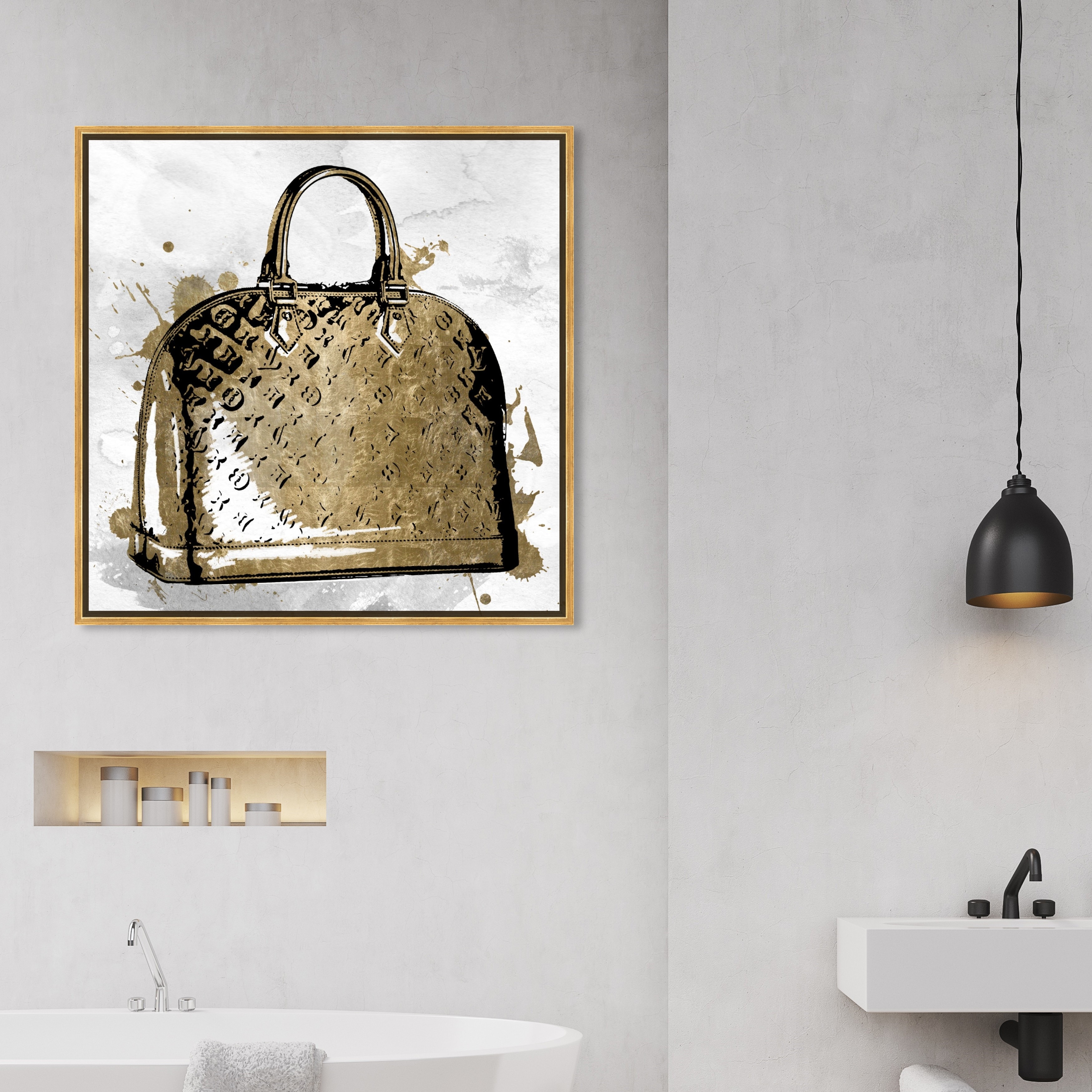 Oliver Gal 'LV Gold' Fashion and Glam Wall Art Canvas Print - Gold