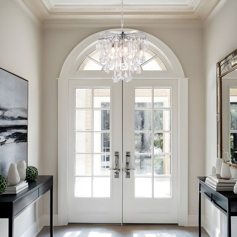 6-Light Crystal Cascade Statement Chandelier