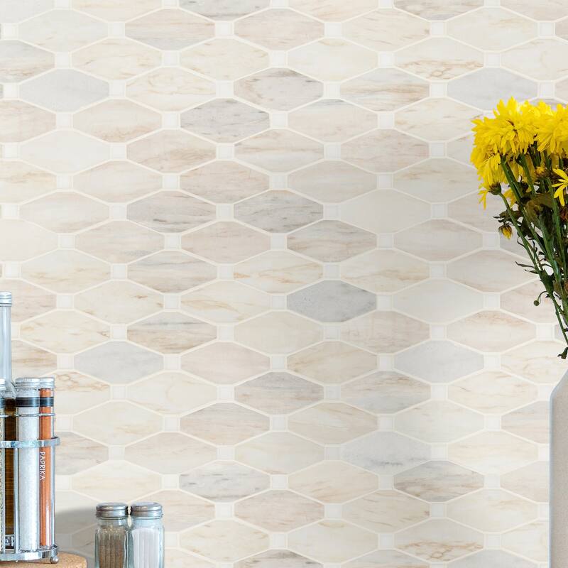 Ackland AKM-S-13X12OCP-CA 12" x 13" Marble Marque Floor and Wall - Auralie
