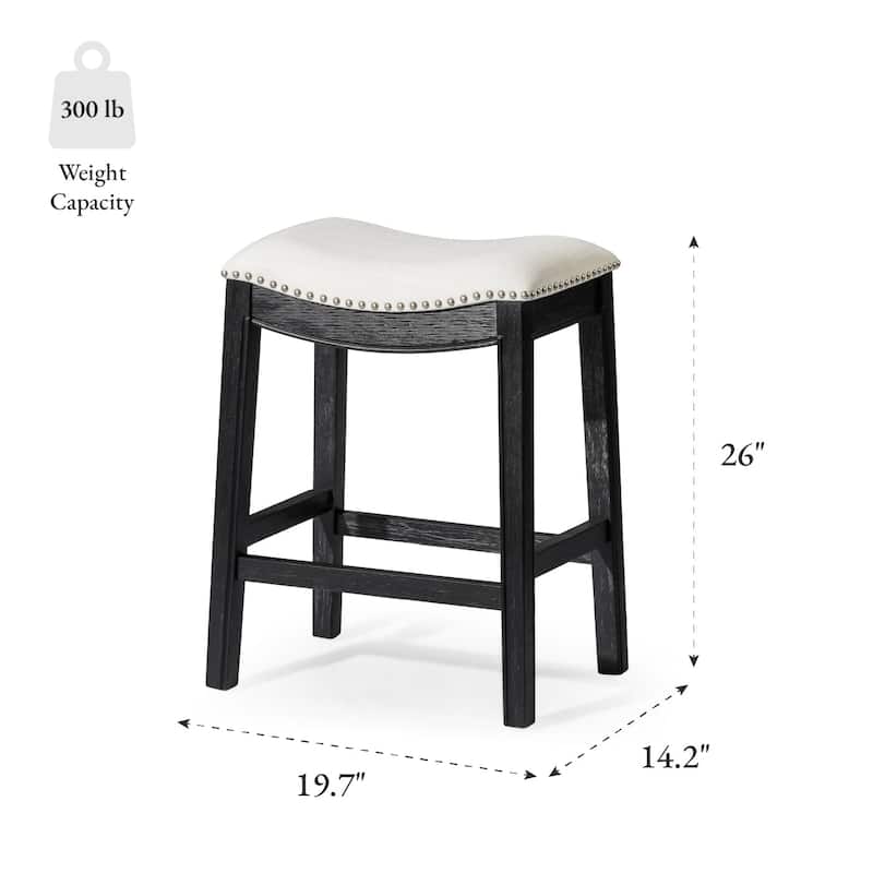 Maven Lane 26" Adrien Saddle Kitchen Counter Height Stool