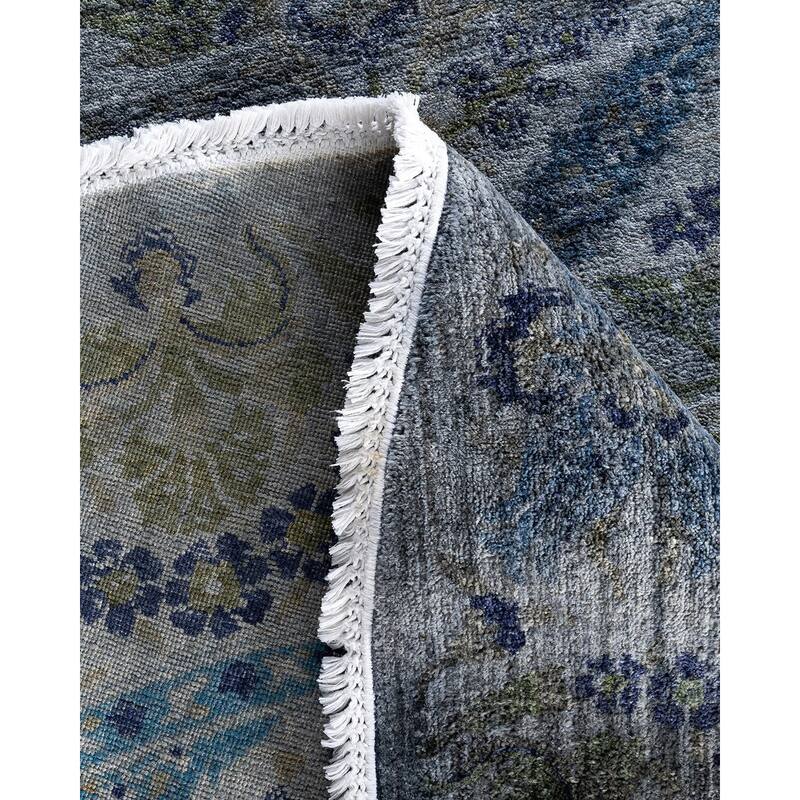 Vibrance One-of-a-Kind Hand-Knotted Area Rug - Gray, 8' 1" x 8' 1" - 8' 1" x 8' 1"