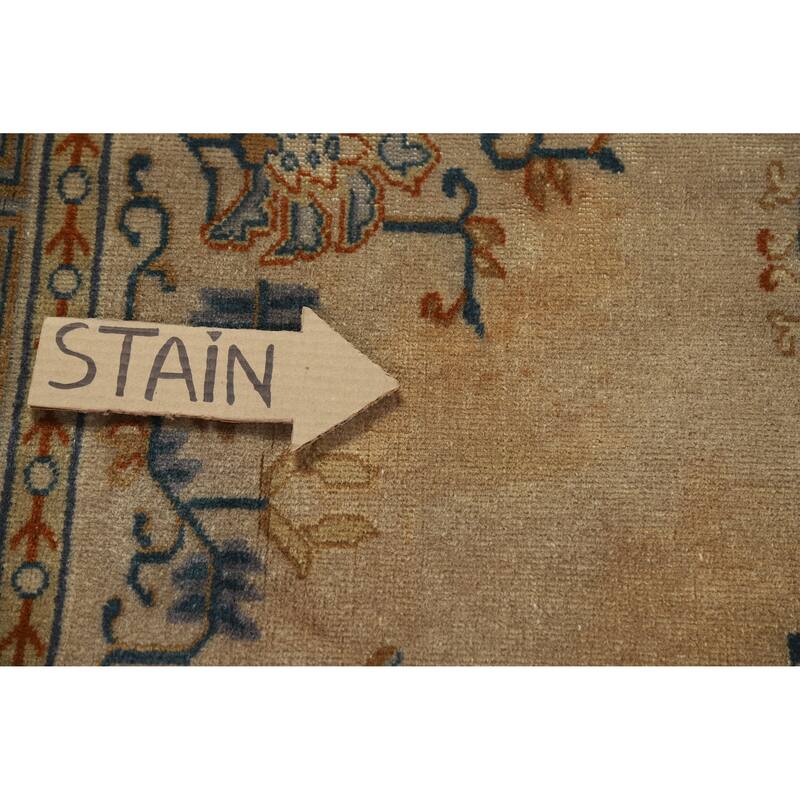 Hand Knotted Oriental 100% Wool Carpet Traditional Medallion Brown Art Deco Area Rug - 11' 1'' X 8' 7''