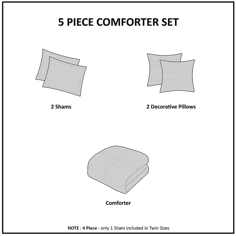 Madison Park Zaire 5 Piece Comforter Set Black