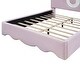 preview thumbnail 23 of 28, Twin Upholstered Platform Bed with LED Headboard, Pink Flannel Finish