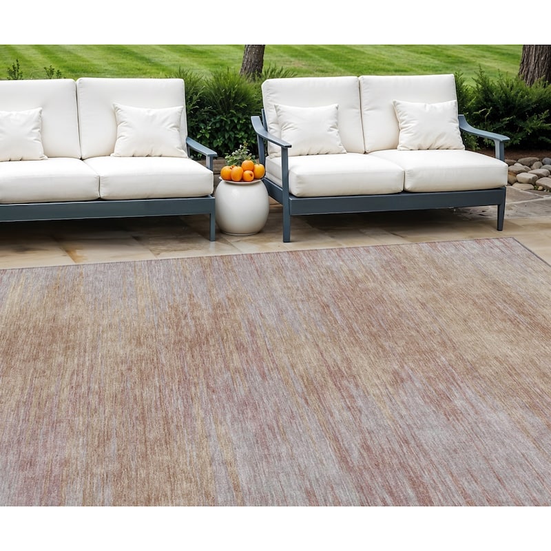 HomeRoots Abstract Transitional Rectangle Outdoor Rug - 9' X 12'