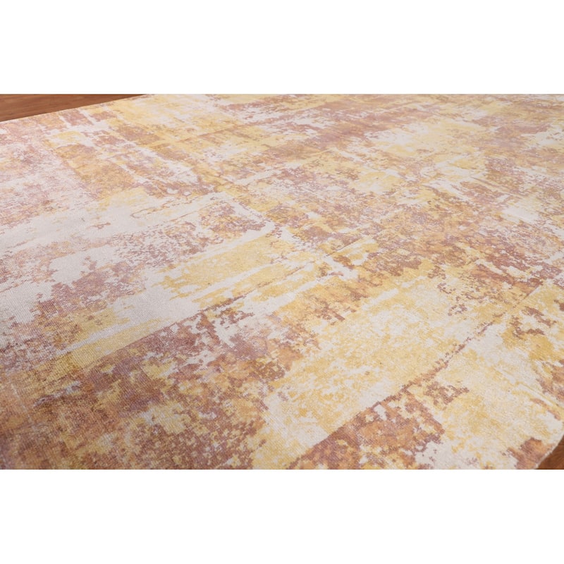 Abstract Area Rug Hand-Knotted Living Room Wool Carpet - 7'11" X 10'3"