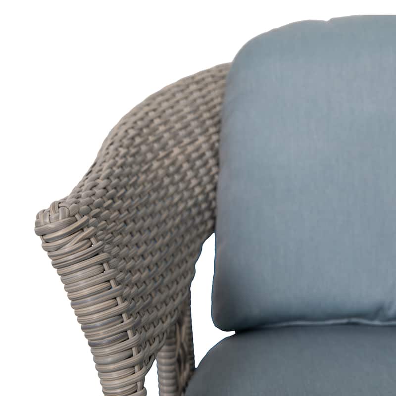 4-Piece Wicker Sofa Set with Stationary Chair and Coffee Table