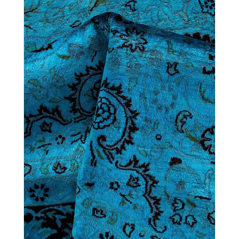 Fine Vibrance, One-of-a-Kind Hand-Knotted Area Rug - Blue, 8' 1" x 8' 2" - 8' 1" x 8' 2"