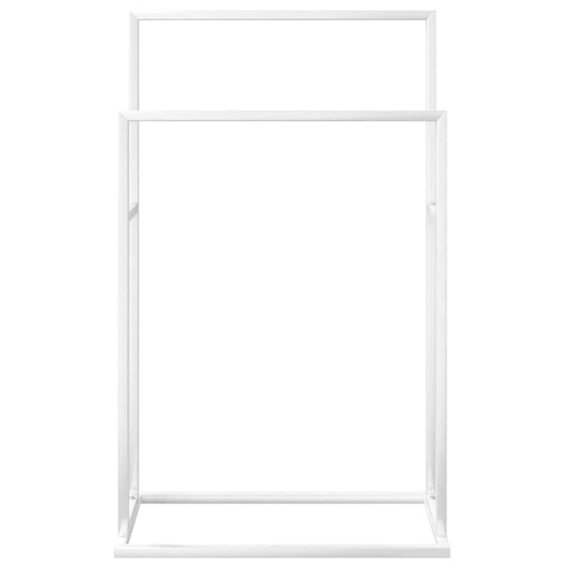 vidaXL Towel Rack Freestanding 2 Tier Towel Holder Stand for Bathroom Iron