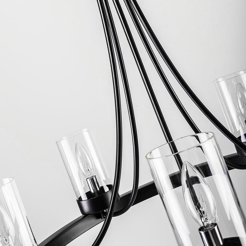 Maxax 5 - Light Candle Style Wagon Wheel Chandelier with Wrought Iron Accents - MX19025-5-P