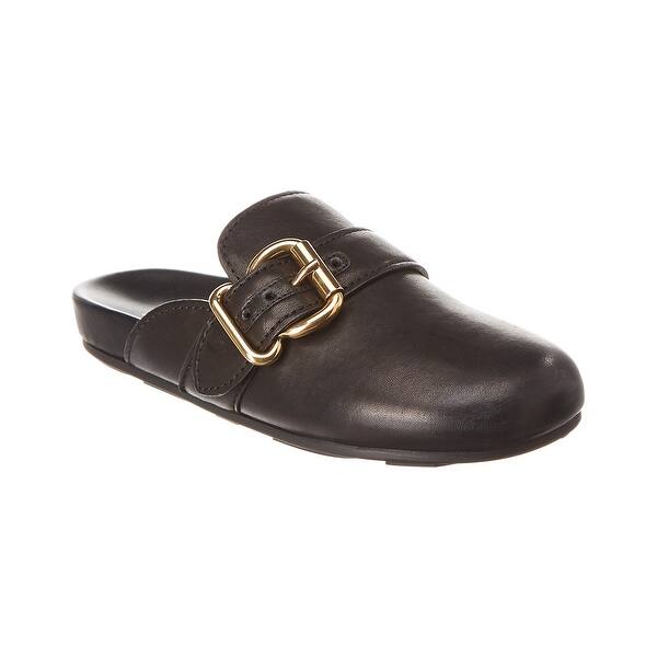 Shop Prada Leather Clog Mule Overstock 29709824