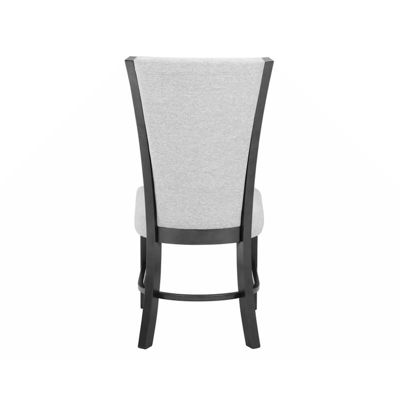2pc Contemporary Glam Upholstered Dining Side Chair Padded Fabric Upholstery Rich Black Color Wooden Furniture