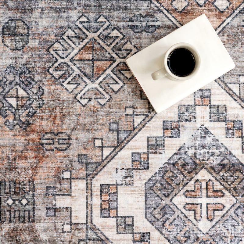 Nuloom Layana SplashGuard Geometric Machine Washable Area Rug