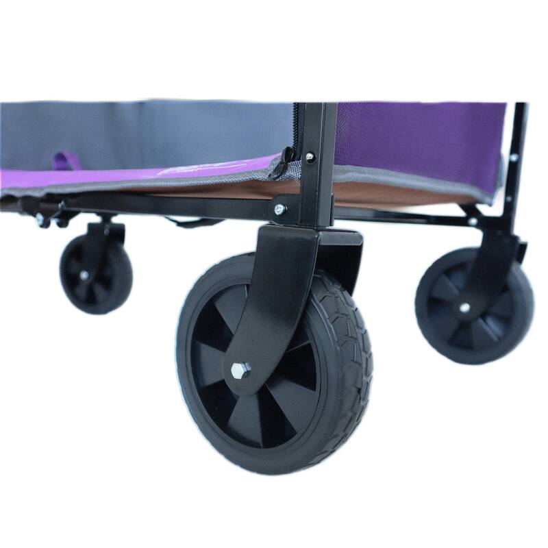 All-In-One Convertible Folding Camping Wagon Cart: Bench Seat, Storage Compartment & Included Dog Tether