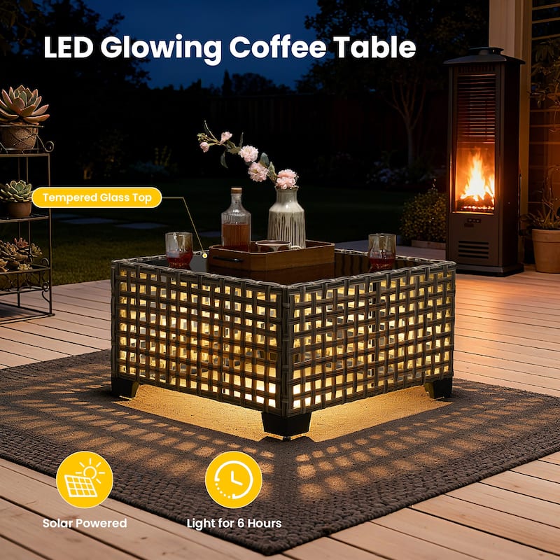 HOOOWOOO 7-piece Rattan Patio Furniture Sectional Set