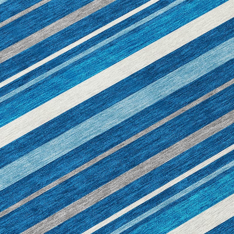 Machine Washable Indoor/ Outdoor Chantille Contemporary Stripes Rug