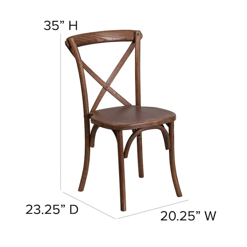 9' x 40" Rustic Folding Farm Table Set with 8 Cross Back Chairs and Cushions