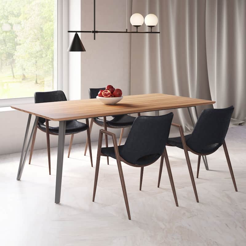 Desi Dining Chair Beige & Walnut