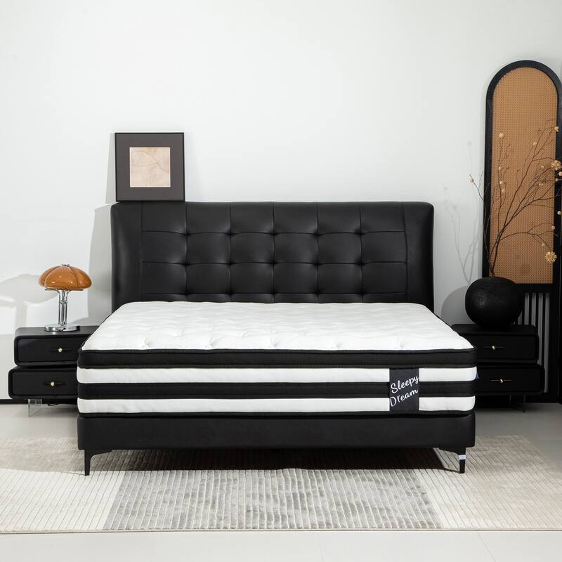 12 Inch Queen Size Hybrid Mattress Individual Pocket Spring Oeko-Tex 100 Breathable Memory Foam Knitted Cover Certipur-Us