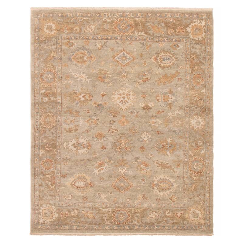 ECARPETGALLERY Hand-knotted Oushak Grey Wool Rug - 8'1 x 9'10 - Grey - 8'1 x 9'10