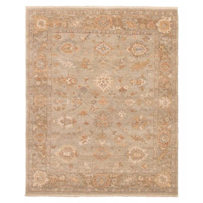 ECARPETGALLERY Hand-knotted Oushak Grey Wool Rug - 8'1 x 9'10