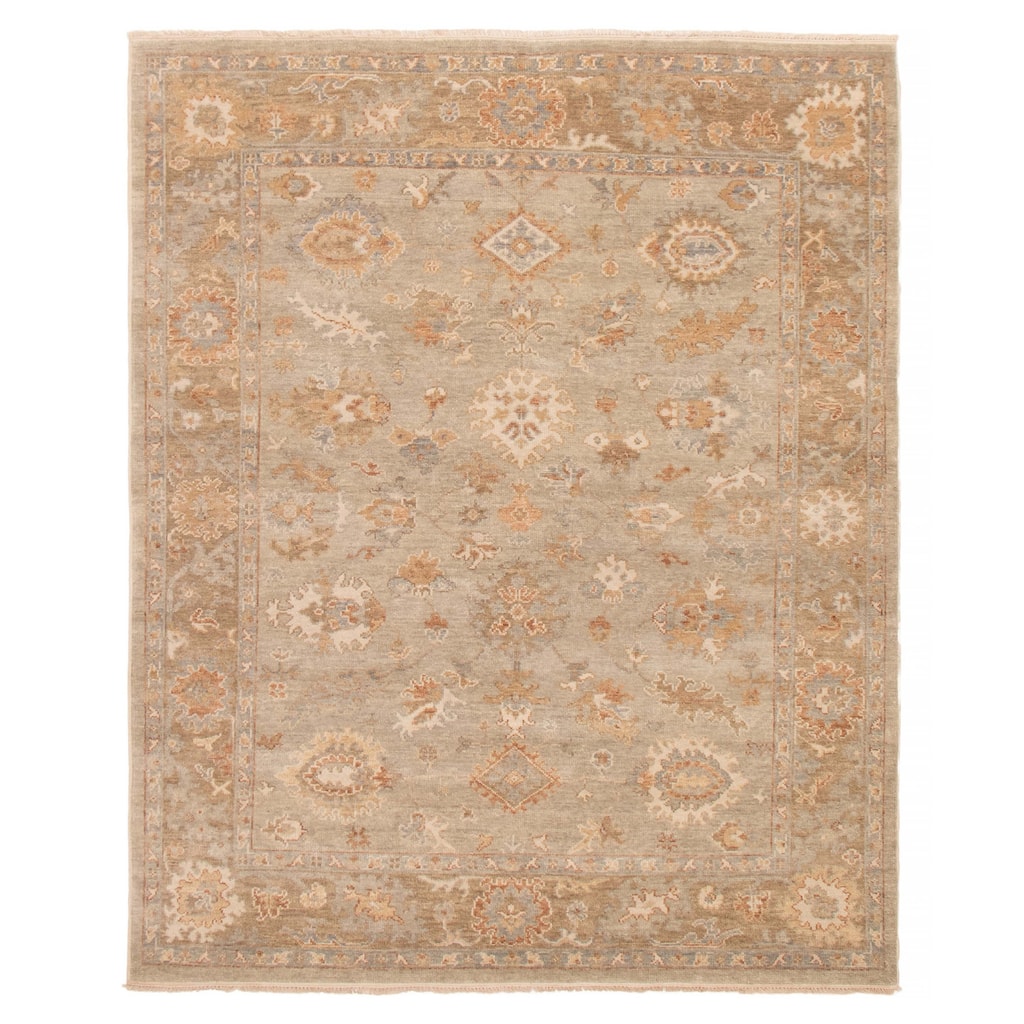 ECARPETGALLERY Hand-knotted Oushak Grey Wool Rug - 8'1 x 9'10